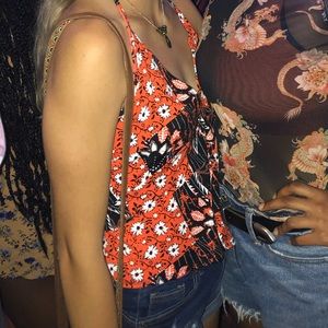 Urban Outfitters Orange Tank with Tie Straps